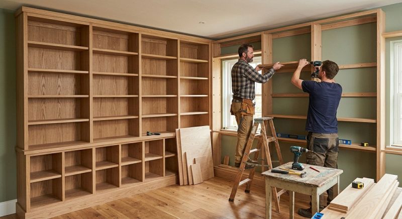 Custom Bookcase Installation in Durham, NC