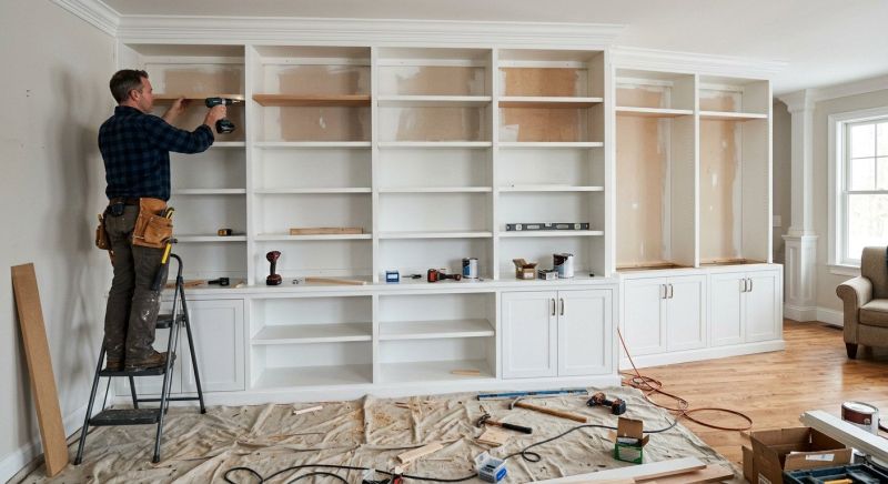 Built In Bookcase Installation in Charlotte, NC